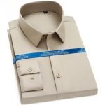 Men's Classic Stretchy Silky Non-Iron Dress Shirt | Pocketless Long Sleeve Standard-Fit Wrinkle-Free Casual Shirt - Image 13