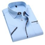 Men's Casual Summer Shirt | Korean Style Short Sleeve Cotton Button-Down Chemise - Image 9