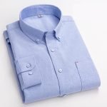 Men's Plaid Shirt | Pure Cotton Oxford Casual Long Sleeve Button-Down - Korean Fashion Trends - Image 9