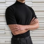 Men's Summer Fitness Short Sleeve Tee | Half High Collar Solid Basic T-Shirt - Image 8
