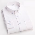 Men's Plaid Shirt | Pure Cotton Oxford Casual Long Sleeve Button-Down - Korean Fashion Trends - Image 19