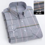 Men's Plaid Shirt | Pure Cotton Oxford Casual Long Sleeve Button-Down - Korean Fashion Trends - Image 24