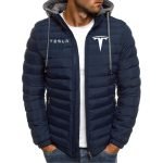 Unisex Tesla Car Logo Hoodies | Cotton Zipper Parka Coats for Winter & Autumn - Image 4