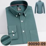 Men's Plaid Shirt | Pure Cotton Oxford Casual Long Sleeve Button-Down - Korean Fashion Trends - Image 22
