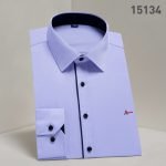 Men's Plus Size Slim Fit Long Sleeve Black Striped Business Shirts - Spring & Autumn Collection - Image 10