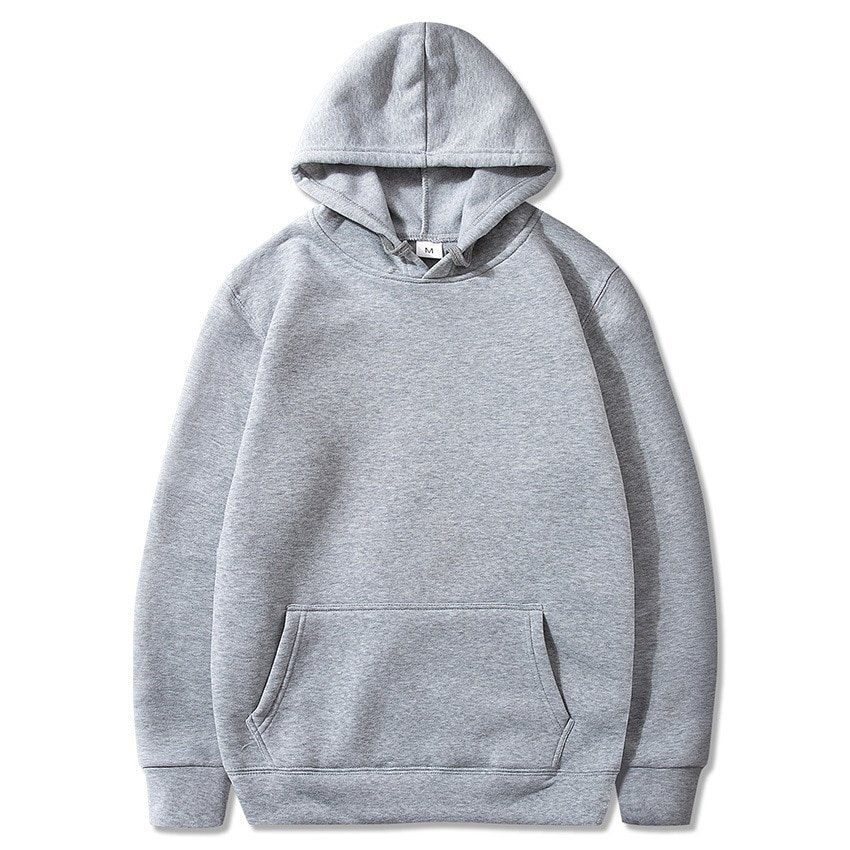 S48ffdd8587b44e6ba435a4ff0c62f3c35.jpg Autumn And Winter Plush Men's Sweater Large Solid Color European And American Pullover Hoodie - Image 1