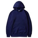 Autumn And Winter Plush Men's Sweater Large Solid Color European And American Pullover Hoodie - Image 3