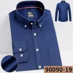 Men's Plaid Shirt | Pure Cotton Oxford Casual Long Sleeve Button-Down - Korean Fashion Trends - Image 8