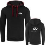 Men's Infiniti Car Logo Hoodie | Casual Solid Color Pullover for Spring & Autumn - Image 2