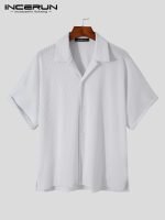 American Style Casual Men's Solid Blouse | Loose Comfortable Pleated Short Sleeve Shirt (S-4XL) - Image 3
