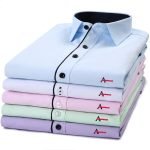 Men's Plus Size Slim Fit Long Sleeve Black Striped Business Shirts - Spring & Autumn Collection - Image 9