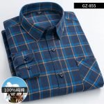 Men's Long Sleeve Plaid Shirt | 100% Cotton Regular Fit Casual Shirt for Spring & Autumn (Plus Size Available) - Image 17