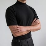 Men's Summer Fitness Short Sleeve Tee | Half High Collar Solid Basic T-Shirt - Image 3