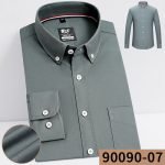 Men's Plaid Shirt | Pure Cotton Oxford Casual Long Sleeve Button-Down - Korean Fashion Trends - Image 3