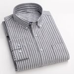 Men's Plaid Shirt | Pure Cotton Oxford Casual Long Sleeve Button-Down - Korean Fashion Trends - Image 7