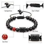 12 Constellation Couple Bracelet – Black Stone Braided Reiki Beads for Men and Women - Image 15