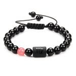 12 Constellation Couple Bracelet – Black Stone Braided Reiki Beads for Men and Women - Image 8