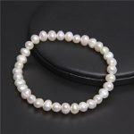 Simple Round White Pearl Beaded Bracelet – Natural Freshwater Pearls Jewelry for Men and Women - Image 2