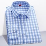 Men's New Plaid Long Sleeve Cotton Shirt – Casual Dress Shirt with Chest Pocket, Regular-Fit - Image 4