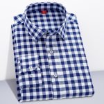Men's New Plaid Long Sleeve Cotton Shirt – Casual Dress Shirt with Chest Pocket, Regular-Fit - Image 10