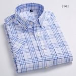 Men's Summer Checkered Short Sleeve Shirts – 100% Cotton Soft Breathable Casual Plaid - Image 16