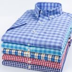 Men's Summer Checkered Short Sleeve Shirts – 100% Cotton Soft Breathable Casual Plaid - Image 15