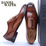 Men's Oxford Brogue Shoes | Genuine Leather Wing Tip Lace-Up Formal Shoes in Black & Brown - Image 7