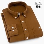 Men's Corduroy Long Sleeve Shirt – Autumn Business Casual Brand Shirt in Blue and Red - Image 14