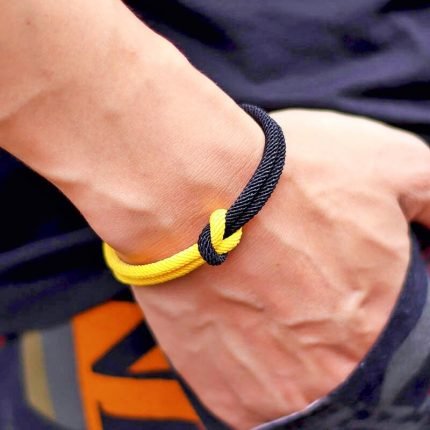 Fashion Men's Rope Bracelet – Concentric Knot Stainless Steel Camping Survival Jewelry