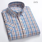 Men's Summer Checkered Short Sleeve Shirts – 100% Cotton Soft Breathable Casual Plaid - Image 19