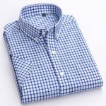 Men's Summer Checkered Short Sleeve Shirts – 100% Cotton Soft Breathable Casual Plaid - Image 12