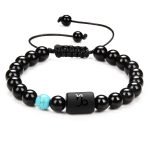 12 Constellation Couple Bracelet – Black Stone Braided Reiki Beads for Men and Women - Image 5