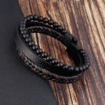 Charm Rope Men's Bracelet – Magnetic Stainless Steel, Natural Stone & Leather Volcanic Bead Chain - Image 13