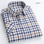 Men's Summer Checkered Short Sleeve Shirts – 100% Cotton Soft Breathable Casual Plaid - Image 7