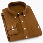Men's Corduroy Long Sleeve Shirt – Autumn Business Casual Brand Shirt in Blue and Red - Image 7