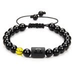 12 Constellation Couple Bracelet – Black Stone Braided Reiki Beads for Men and Women - Image 11