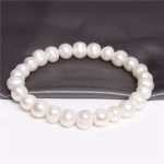 Simple Round White Pearl Beaded Bracelet – Natural Freshwater Pearls Jewelry for Men and Women - Image 4