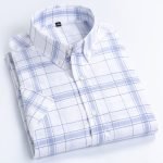 Men's Summer Checkered Short Sleeve Shirts – 100% Cotton Soft Breathable Casual Plaid - Image 2