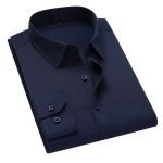 Men's Business Casual Dress Shirt – Regular Fit Cotton Long Sleeve in White, Black, Light Blue - Image 5