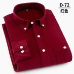 Men's Corduroy Long Sleeve Shirt – Autumn Business Casual Brand Shirt in Blue and Red - Image 6