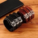 TYO Classic Men's Adjustable Leather Cuff Bracelet – Three Layer Punk Rock Jewelry in Black/Brown - Image 6
