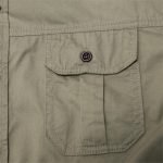 Fredd Marshall Men's Military Shirt – Short Sleeve 100% Cotton Cargo Work Shirt - Image 4