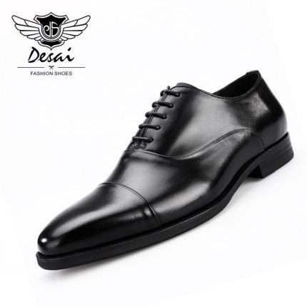 Men's Handmade Square Toe British Shoes | Genuine Leather Formal Dress Shoes