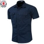 Fredd Marshall Men's Military Shirt – Short Sleeve 100% Cotton Cargo Work Shirt - Image 5