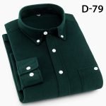 Men's Corduroy Long Sleeve Shirt – Autumn Business Casual Brand Shirt in Blue and Red - Image 12