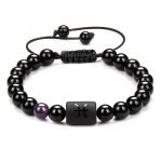 12 Constellation Couple Bracelet – Black Stone Braided Reiki Beads for Men and Women - Image 16