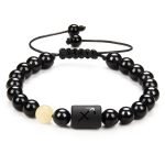 12 Constellation Couple Bracelet – Black Stone Braided Reiki Beads for Men and Women - Image 4