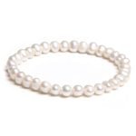 Simple Round White Pearl Beaded Bracelet – Natural Freshwater Pearls Jewelry for Men and Women - Image 3