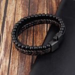 Charm Rope Men's Bracelet – Magnetic Stainless Steel, Natural Stone & Leather Volcanic Bead Chain - Image 2