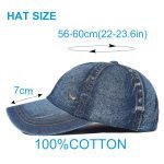 Vintage Washed Cotton Baseball Cap – Unisex Denim Dad Hat, Adjustable Trucker Style - Image 4